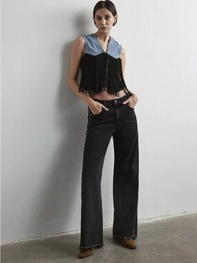 Mavi Iconic Rebecca High Rise Wide Leg Stretch Jeans Denim Pant 30